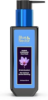 Blue Nectar Kumkumadi Brightening Face Wash with Saffron for Women & Men | Sulphate free Anti Pimple Face Cleanser (10 Herbs, 3.38 Fl Oz)