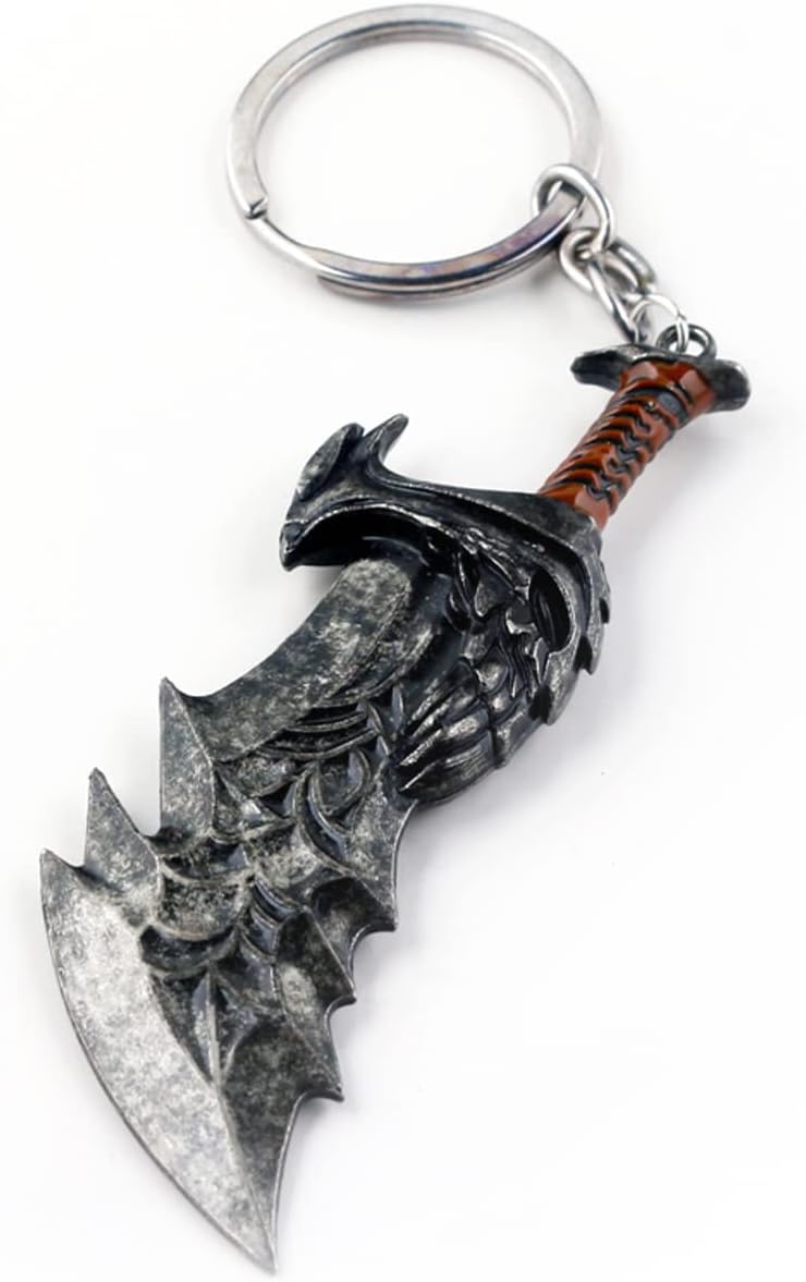 SONGCHANGJEWELRY Game GOW Ragnarok Keychains - Kratos Blades of Chaos Cosplay Metal Keychain - Christmas Gifts for Men Teens Fan (Blades of Chaos Keychain)