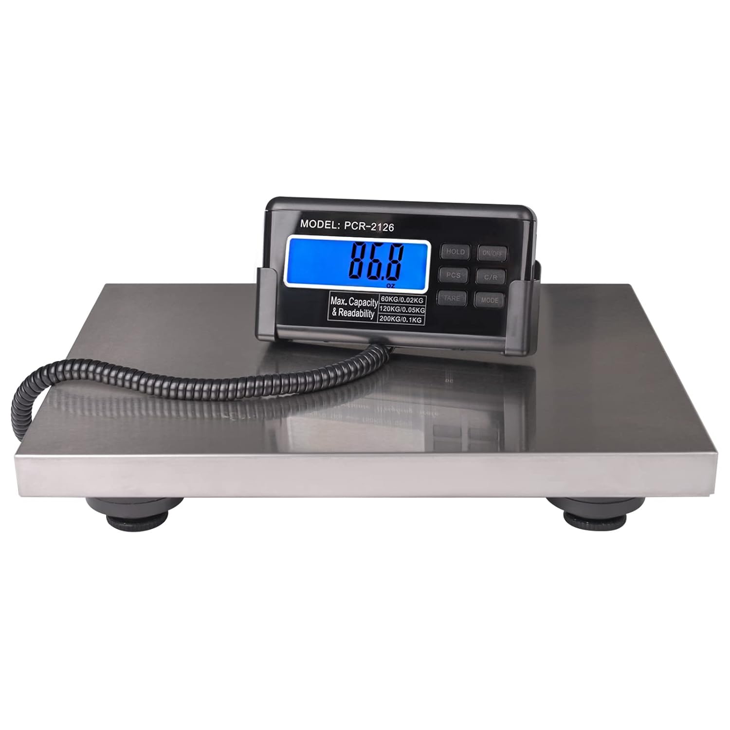 Large 440lbs Shipping Scale, 15"X 12" Platform Heavy Duty Stainless Steel Platform for Postal Industrial Floor Business Office Home Warehouse Package Luggage