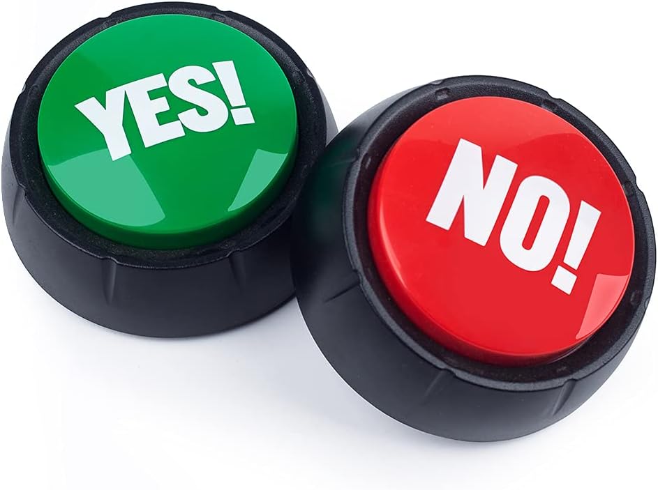 MyMealivos Funny Buzzer Button Toy - Gag Gifts, Game Addition, Stocking Stuffer (Yes No)
