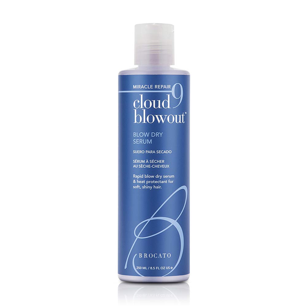 Brocato Cloud 9 Blowout Blow Dry Serum, 8.5 Ounce | Miracle Repair, Rapid Blow Dry Serum & Heat Protectant for Soft, Shiny Hair | All-Natural Hair Products for All Hair Styles, Color Safe