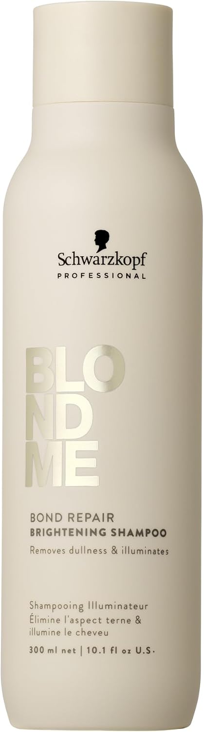 Schwarzkopf Professional BLONDME Bond Repair Brightening Shampoo Hair Shampoo Removing Environmental Pollutants Almond Oil White Tea Hydrating Strengthening And Deeply Nourishing 300 ml