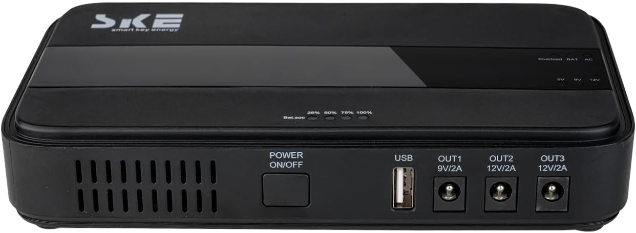 SKE Mini UPS 10400mAh Battery Backup & Surge Protector for Router Modem Uninterruptible Power Supply Mini UPS