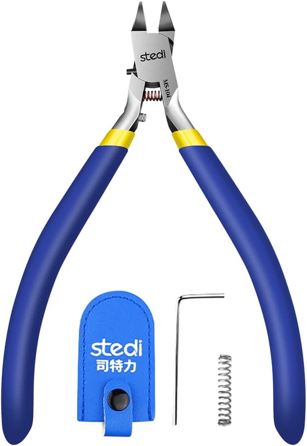 stedi 4.7-inch Model Nipper, with Ultra-thin Single-edge and Blade Case Plastic Model Tools for Gundam Repairing Plastic Model and Fixing，Blue