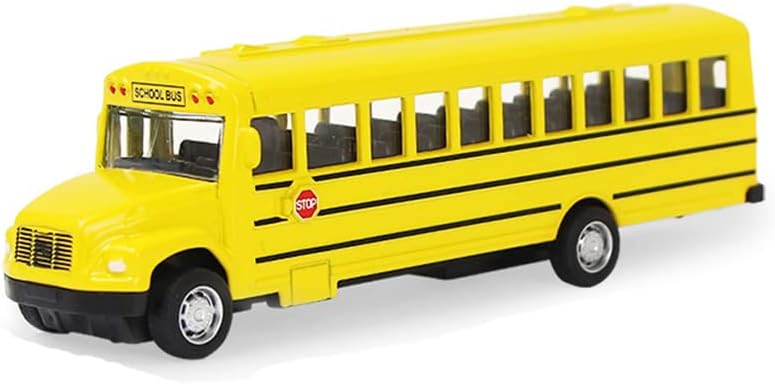 Coolplay Mini Toy Car Simulation Alloy Puck Back School Bus for Kids, Die Cast Vechile Model Educational Toys for Boy and Girl,Yellow