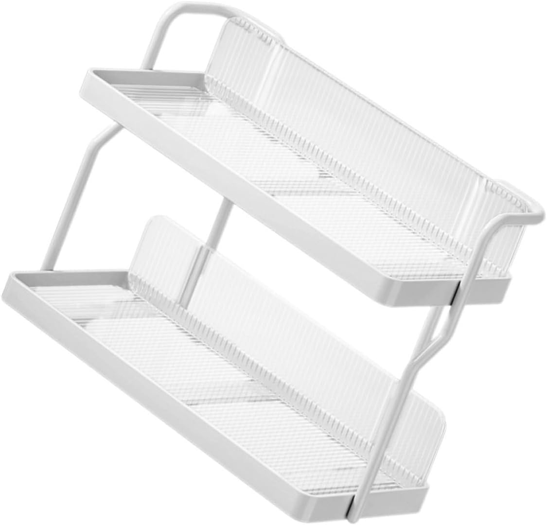 Acrylic Carbon Steel Double Storage Rack Modern Kitchen Shelves Countertop Spice Rack Kitchen Organizer