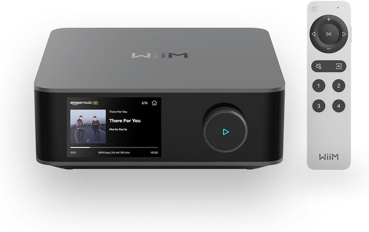 WiiM Amp Ultra Stereo Streaming Amplifier, HDMI ARC & RoomFit, Space Gray