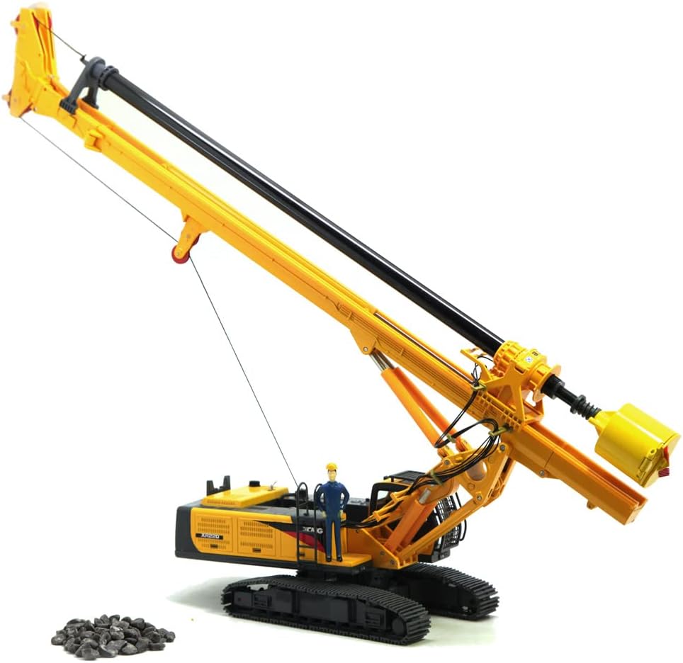 1:35 Scale Model Diecast XCMG 220 Rotary Drilling Rig Model Driller Replica Rotatalbe Cutting Heads Collection Gift