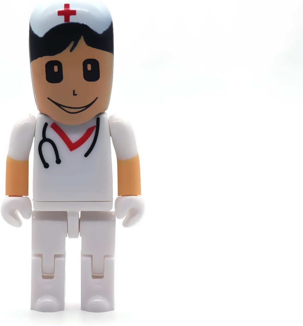 Nurse USB Flash Drive, Robot Pendrive, Medical Thumb Drive, Gifts for Nurse, Pen Drive Memory Stick USB Stick USB 2.0 (32GB, White)