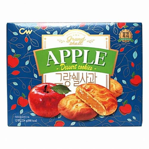 Korean Cookies Style Variety Mochi Assortment [CW] Chungwoo "AtoZ" Lunch Box - Mom's Love (CW GRAND SHELL APPLE, Set of 1)