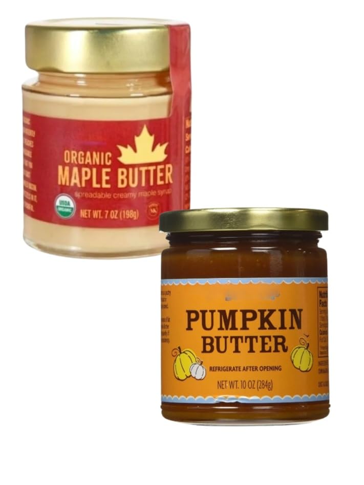 Organic Maple and Pumpkin Butter Fall Treat 7oz and 10oz, (Maple and Pumpkin Butter)