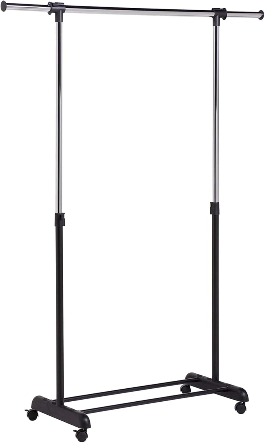 Honey Can Do GAR-01124 Expandable Garment Rack, Chrome/Black, 88.9 x 12.395199999999999 x 8.2550000000000008 cm