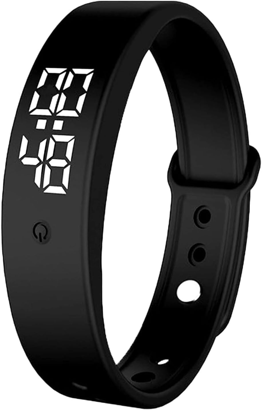 LIUQOBN Vibrating Alarm Wristband, Water Proof Silent Alarm Watch,Vibrating Wrist Clock For Deep Sleepers/Hearing,3 Temperature Measurements Per Day(Black)