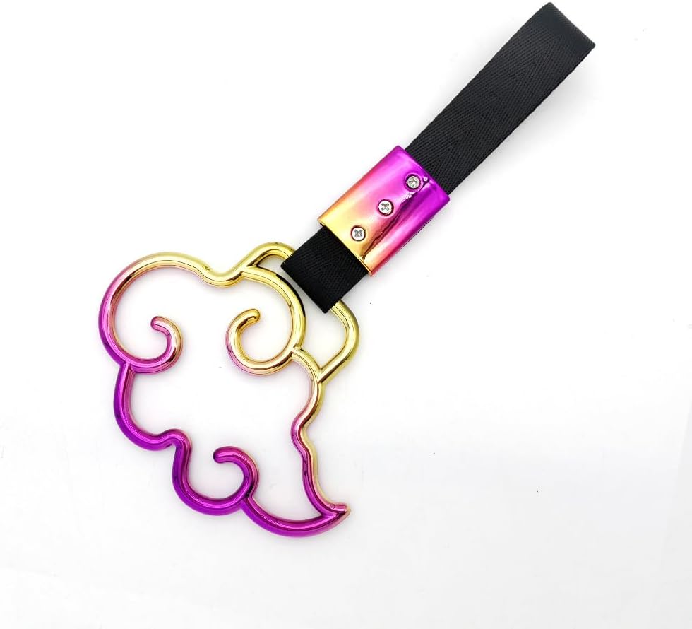 Multicolor Car Interior and Exterior Decorative Heart JDM Style Sakura Shattered Heart Pendant - Plastic Hanging Accessory (Cloud Rainbow 1pcs)