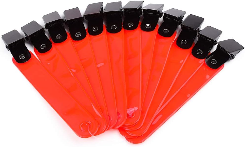 NIKA ARCHERY Trail Markers with Clips Reflective Tack Night-n-Day (Pack of 12), Orange or 1 Roll Trail Marking Ribbon Tape