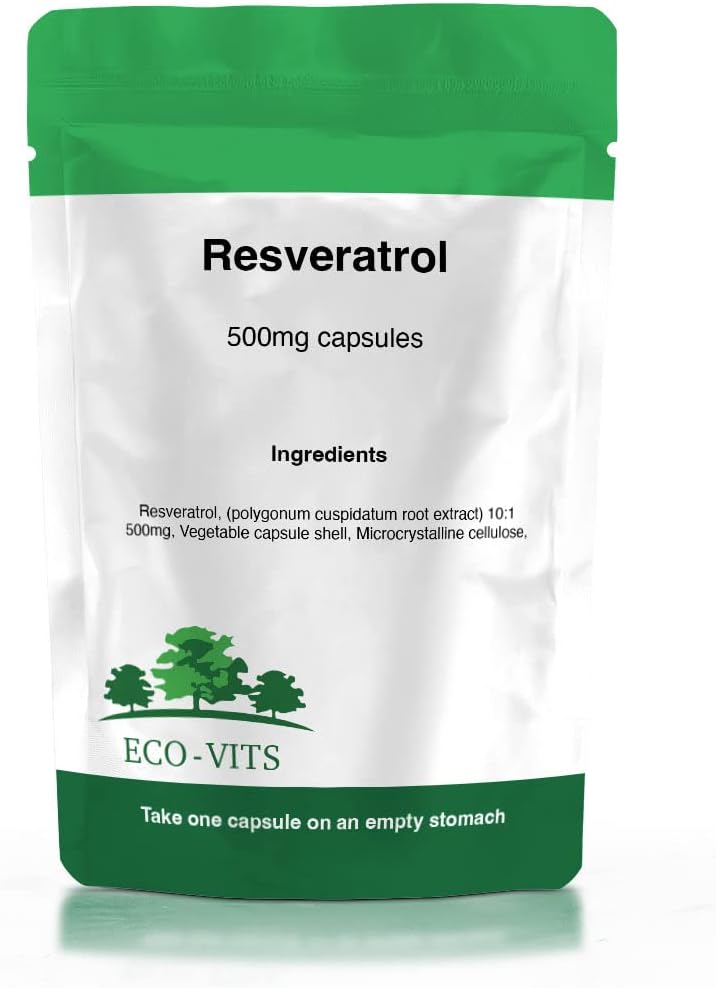 HIGH Strength RESVERATROL 500mg 60 Capsules, Anti-Aging Cellular Longevity