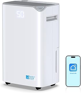 4500 Sq.Ft 50 Pints Energy Star Certified Dehumidifier for Home with Drain Hose,Intelligent Humidity Control, 4 Operation Modes with App, Ideal for Room, Bathroom, RV