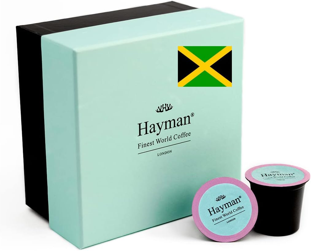 Hayman, 100% Blue Mountain Coffee From Jamaica, Medium Roast, 18 Specialty Coffee Pods | Compatible With Keurig K-Cup Single Serve Machines