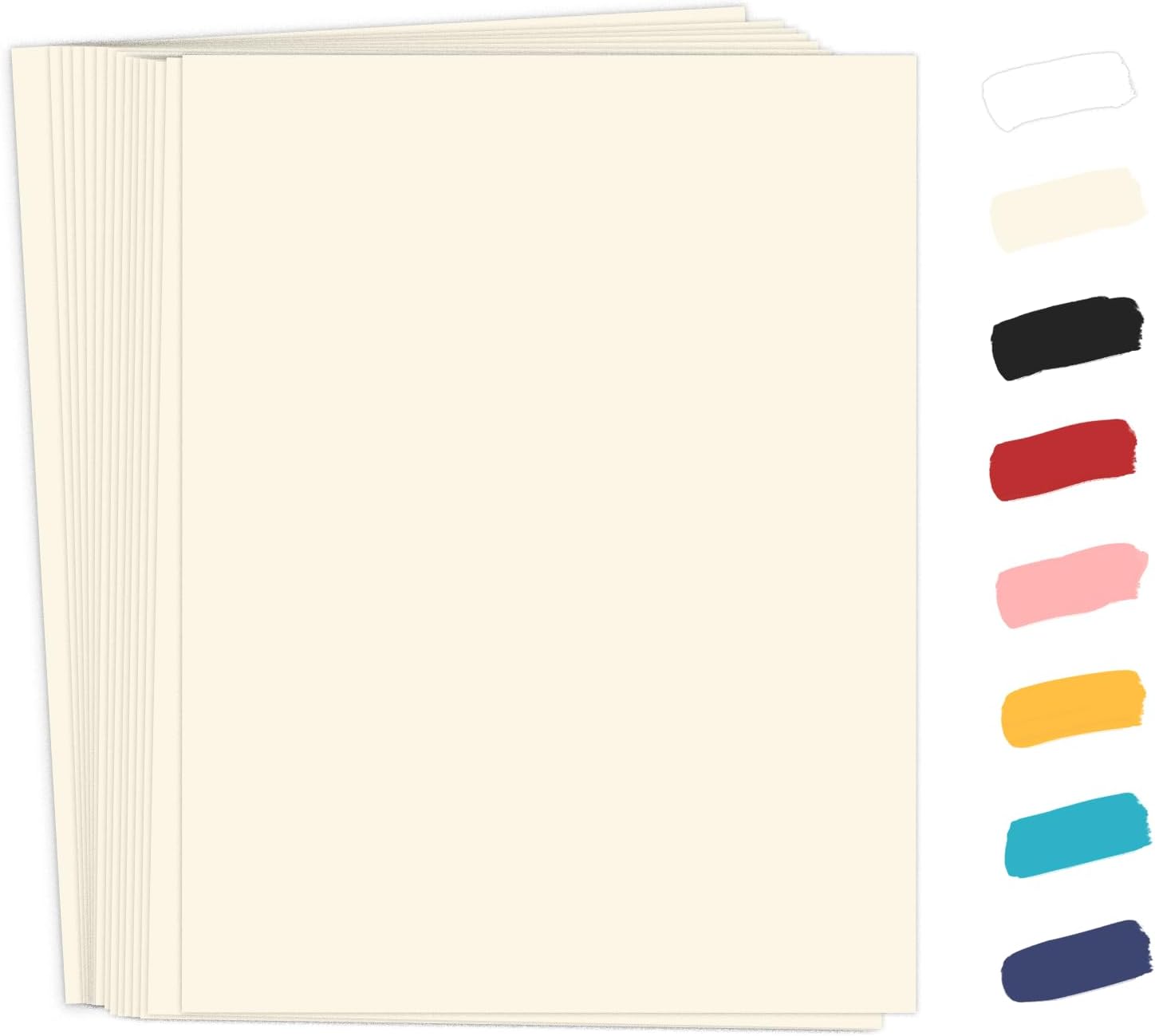 50 Pack Cream Cardstock 8.5 x 11 Off White Card Stock, Goefun 65lb Ivory Paper Printer Paper for Cards Making, Office Printing, Wedding