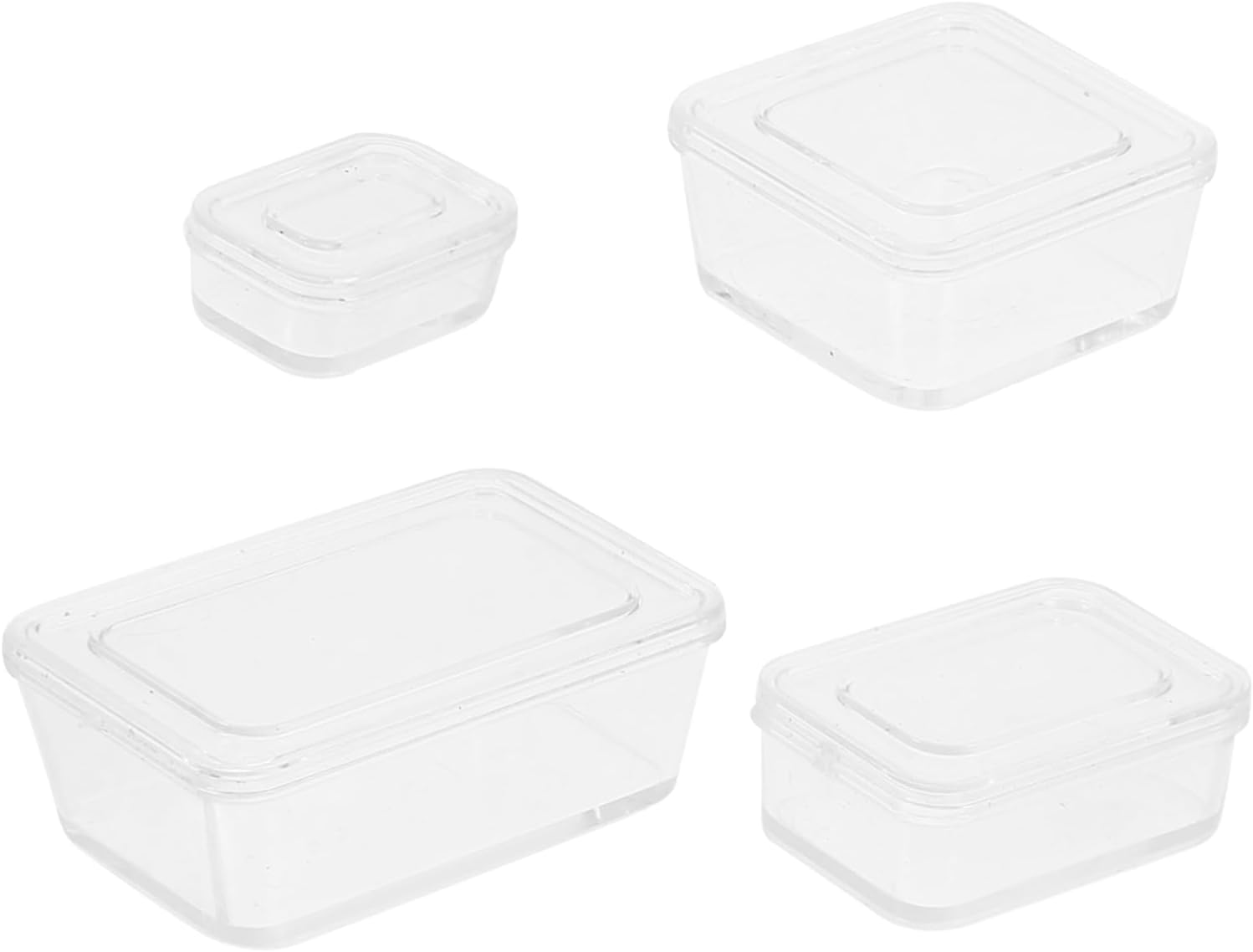 Milisten 4pcs Miniature Food Storage Box Set for Dollhouse Decorative Boxes for Kitchen Accessories for Collectibles and Mini Room Decor
