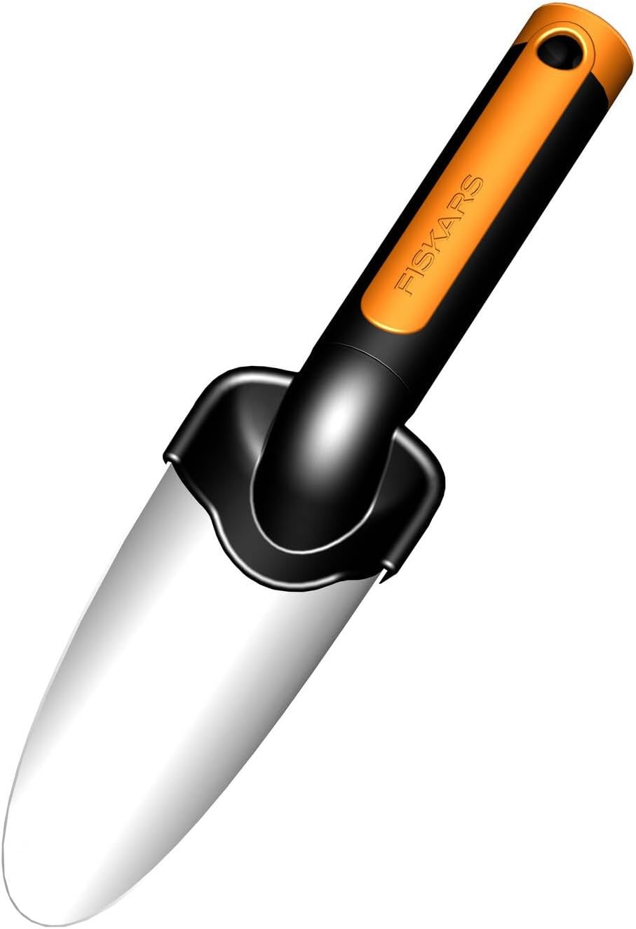 Fiskars Premium Planters Transplanter, Length 27 cm, Stainless Steel Trowel, Black/Orange, 1000727