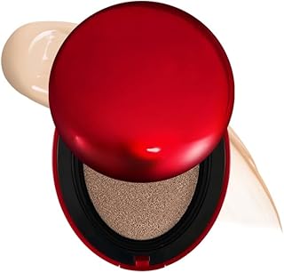 Red Super Fit Cushion Foundation, 72 Hours Lasting Coverage, Matte Finish, SPF40 PA++, Mask Shield, Waterproof & Sweatproof, Enriched Coverage for All Skin Types (21W Natural Ivory, Large)