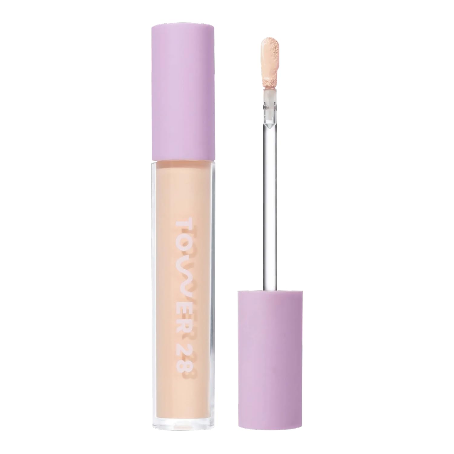 Tower 28 Swipe Serum Concealer - Hydrating Medium-Full Coverage Concealer + Under Eye Brightener - Skin Care Infused Makeup with Hyaluronic Acid + Soothing Centella - 4.0 Light/Medium Cool (0.22 oz)