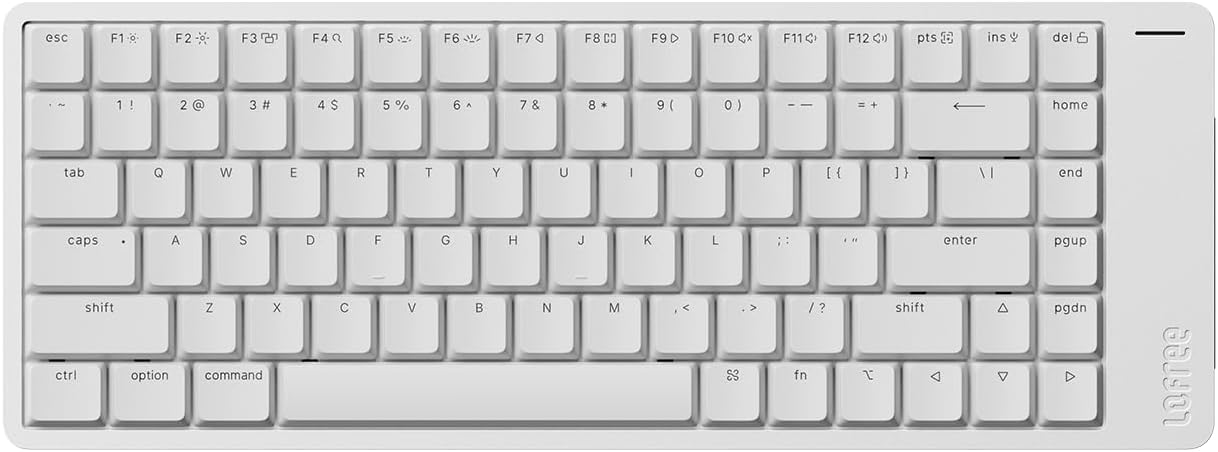 LOFREE Flow2 Low-Profile Mechanical Keyboard, Aluminum Alloy with Surfer Linear Switches, Rechargeable Wireless Keyboards with 3 Mode Connections for Windows, macOS (Silver, 84 Keys) US-Layout