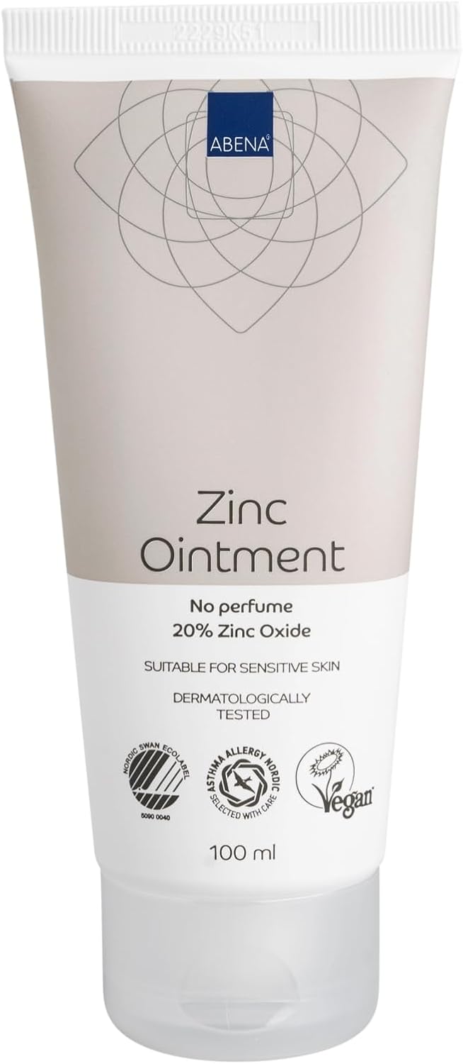 ABENA Zinc Ointment Cream | 100ml | Nourishing and Soothing Rash Cream | No Fragrance Wound Ointment | Protective Barrier Cream That Can Be Used for Treating Dry Irritated Skin.