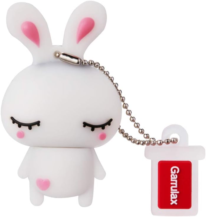 GARRULAX USB Flash Drives, 8GB / 16GB / 32GB Updated Waterproof Silicone Cute Cartoon High Speed USB 2.0 Data Storage Drive Memory Stick Flash Pen Disk Pendrive (32GB, White Rabbit)