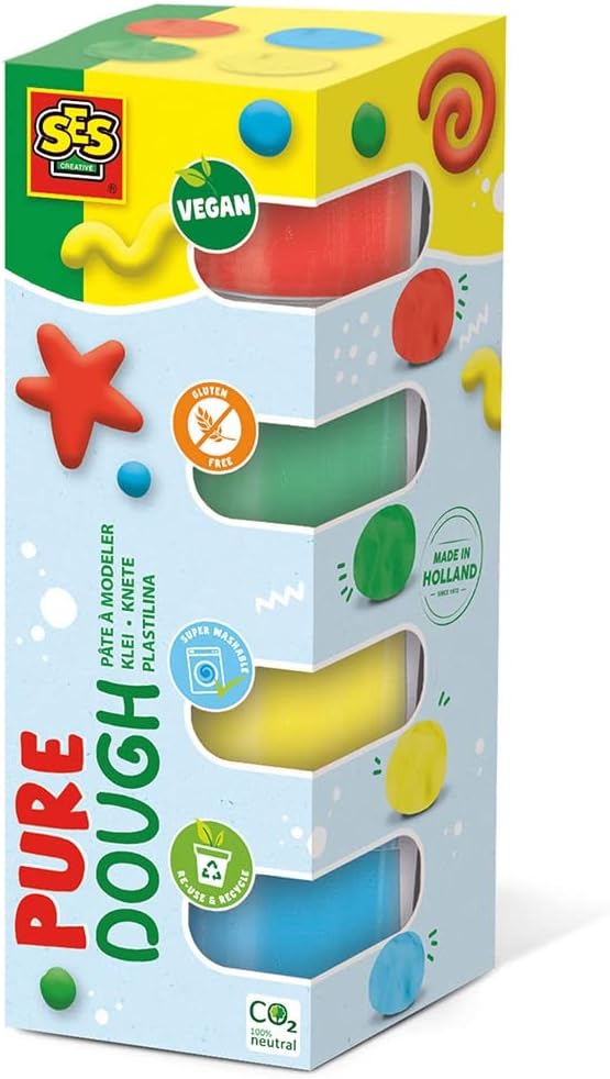 SES Creative 00511 Feel good dough-Pure (4x90gr), Small, Green