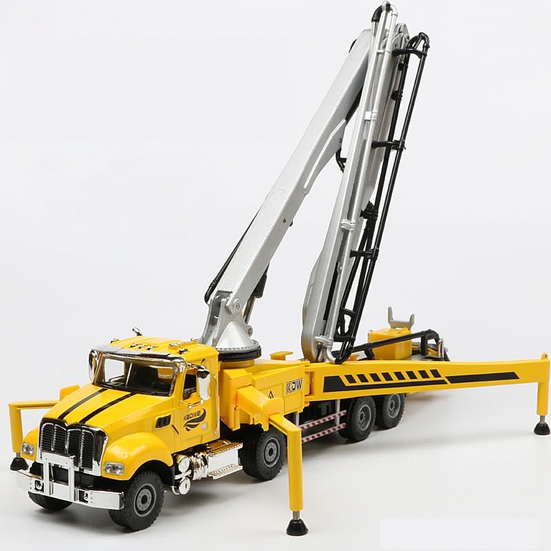 1/55 Scale Diecast Alloy Concrete Pump Truck Toy, Miniature Construction Vehicles Set, Realistic Model for Kids & Collectors
