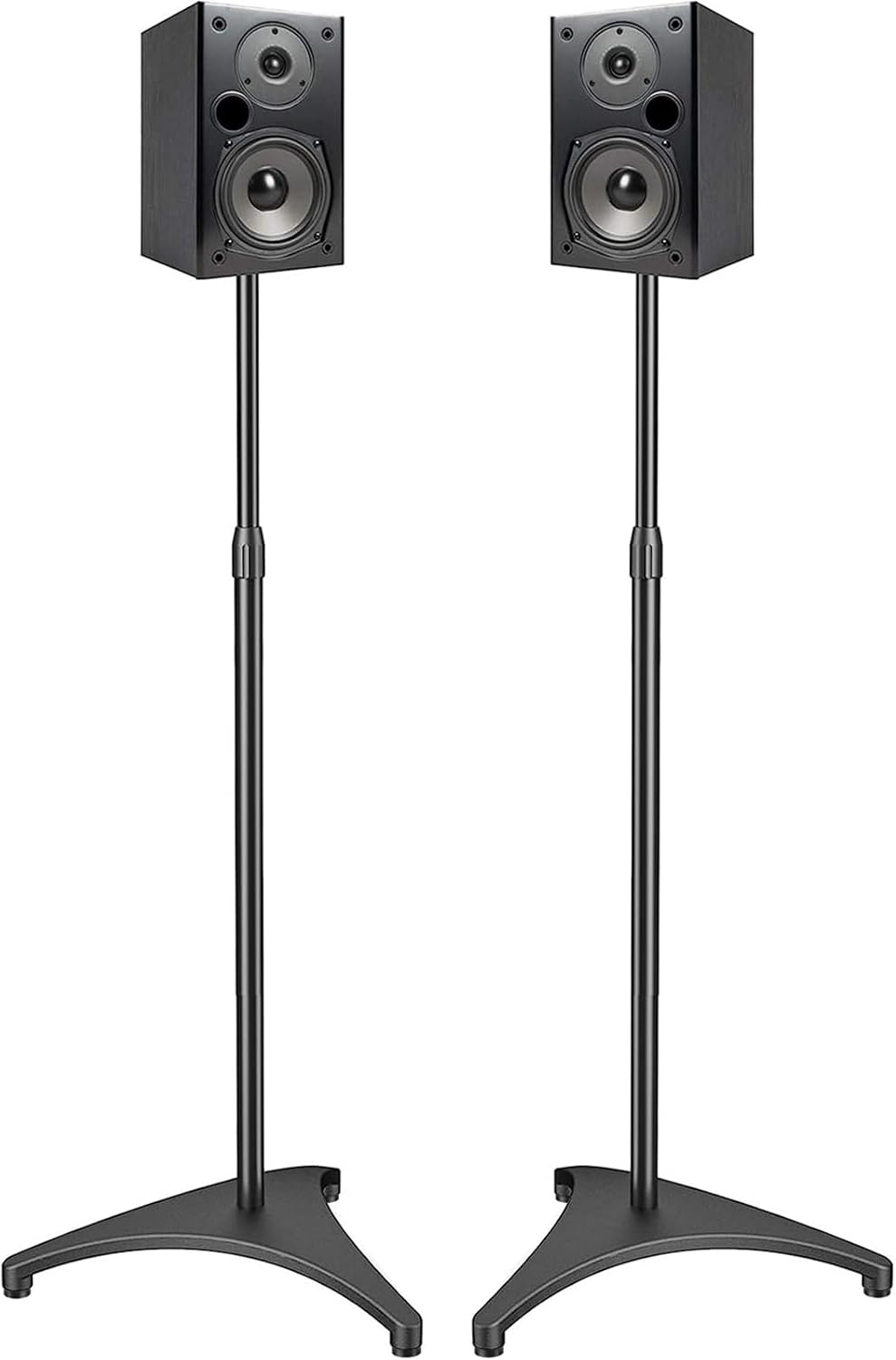 PERLESMITH Speaker Stand Adjustable - Extend 20" to 44" - Holds Satellite Speakers & Small Bookshelf Speakers up to 9 lbs, Floor Stands Compatible with Sony Bose Polk JBL Yamaha and Others - 1 Pair