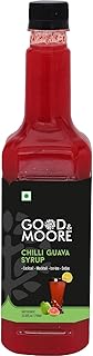 GOOD&MOORE Chilli Guava Syrup 25.36 fl.oz/750ml | For Cocktail, Mocktail, Sodas, Beverages and more | Concentrated Syrup | Cocktail Mixer | Ready to mix | Sweet and Spicy | Premium Syrup | Perfect for gifting at Diwali, Thanksgiving and Christmas | Festive Gifts