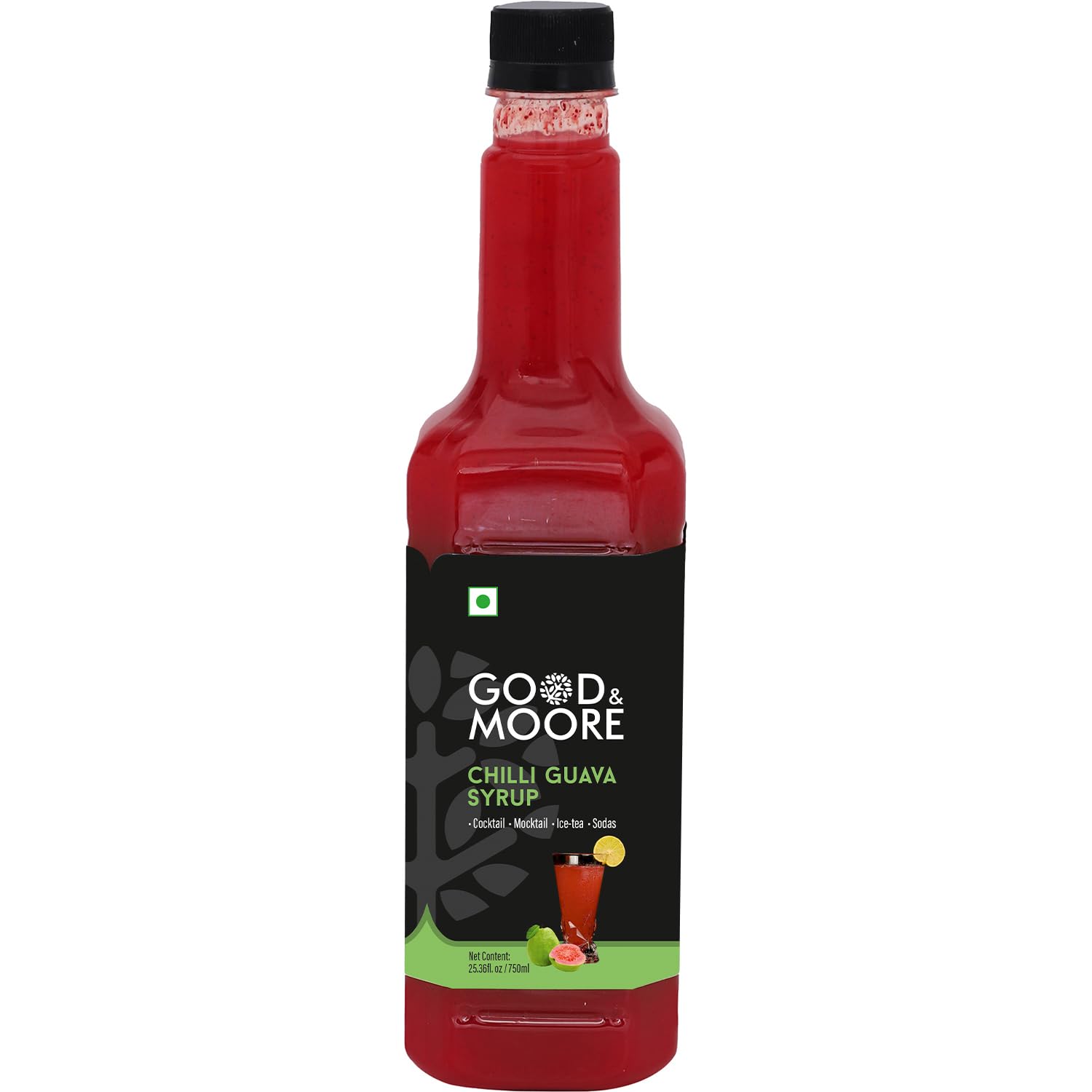 GOOD&MOORE Chilli Guava Syrup 25.36 fl.oz/750ml | For Cocktail, Mocktail, Sodas, Beverages and more | Concentrated Syrup | Cocktail Mixer | Ready to mix | Sweet and Spicy | Premium Syrup | Perfect for gifting at Diwali, Thanksgiving and Christmas | Festive Gifts