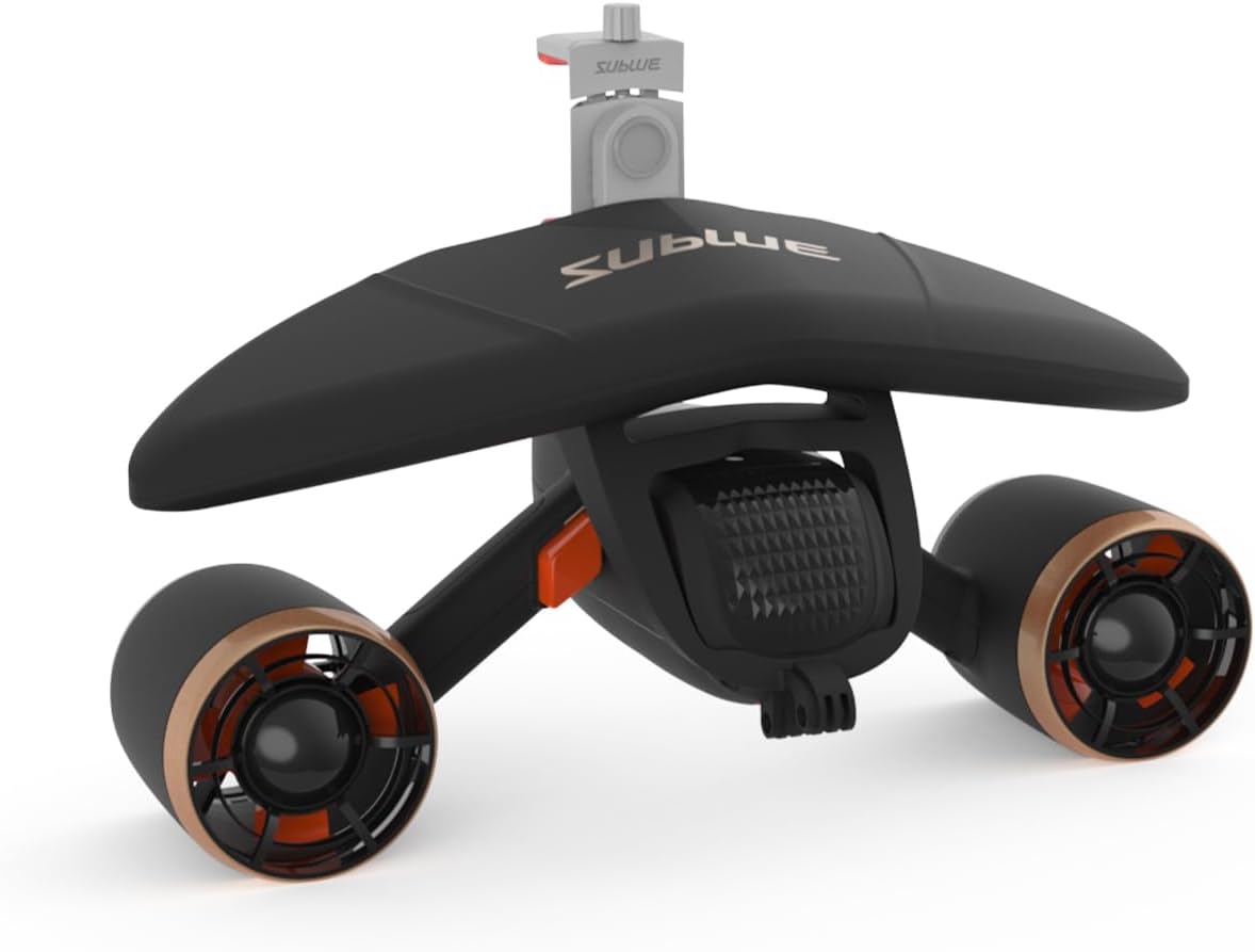 Mix Pro Underwater Scooter with Smartphone/Action Camera Mount Low Battery Alarm 2 Gear Speed 60 Minutes 24lbf 131ft Dual Motors Swimming Pool Diving Snorkeling Water Scooter for Adults