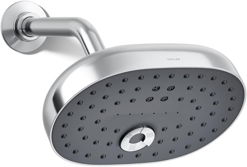 KOHLER 26290-CP Statement Three-Function SHOWERHEAD, Maximum Spray Performance with Mode Selector Buttons, Polished Chrome, 2.5 GPM