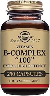 Solgar B-Complex "100", 250 Vegetable Capsules - Heart Health - Nervous System- Supports Energy Metabolism - Non-GMO, Vegan, Gluten / Dairy Free, Kosher, Halal - 250 Servings
