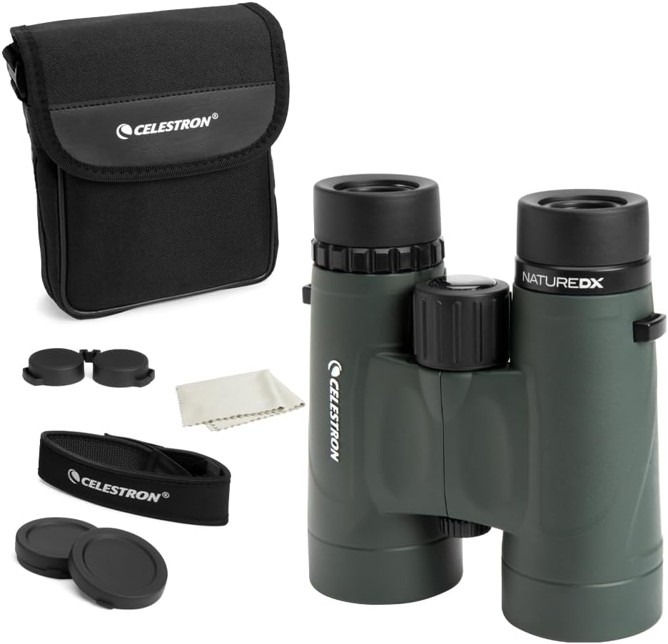 Celestron - Nature DX 8x42 Binoculars – Ideal for Birding and Outdoors – 42mm Objective Lenses – Wide 7.4° Field of View – BaK-4 Prisms – Fully Multi-Coated – Waterproof and Fogproof