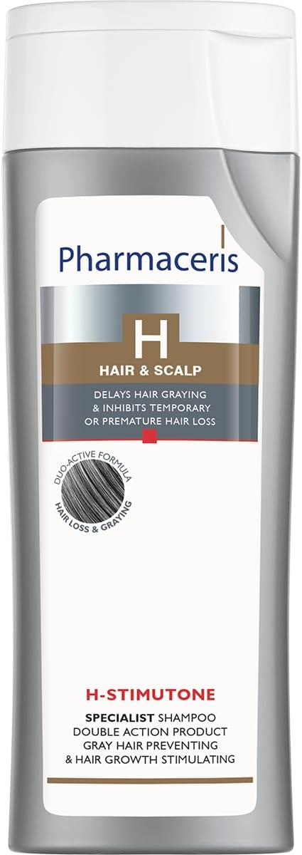 Pharmaceris H Stimutone, Double Action Shampoo, Hair Growth Stimulating Shampoo, D-Panthenol, Caffeine, Women and Men Hair Care - 250 ml