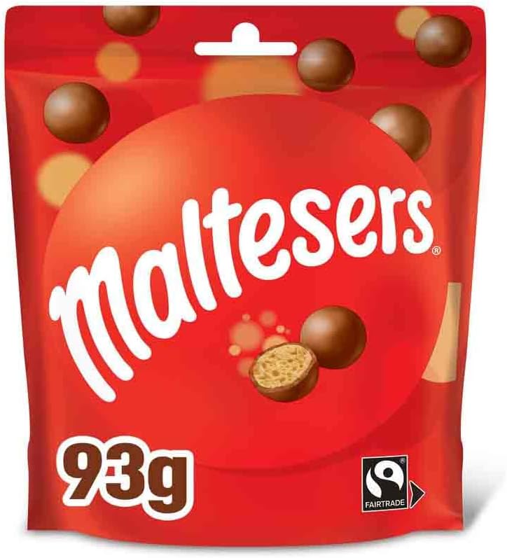 Maltesers Chocolate Pouch, Milk Chocolate & Honeycomb, 93g, Ideal for Gift, Snacks and Sharing
