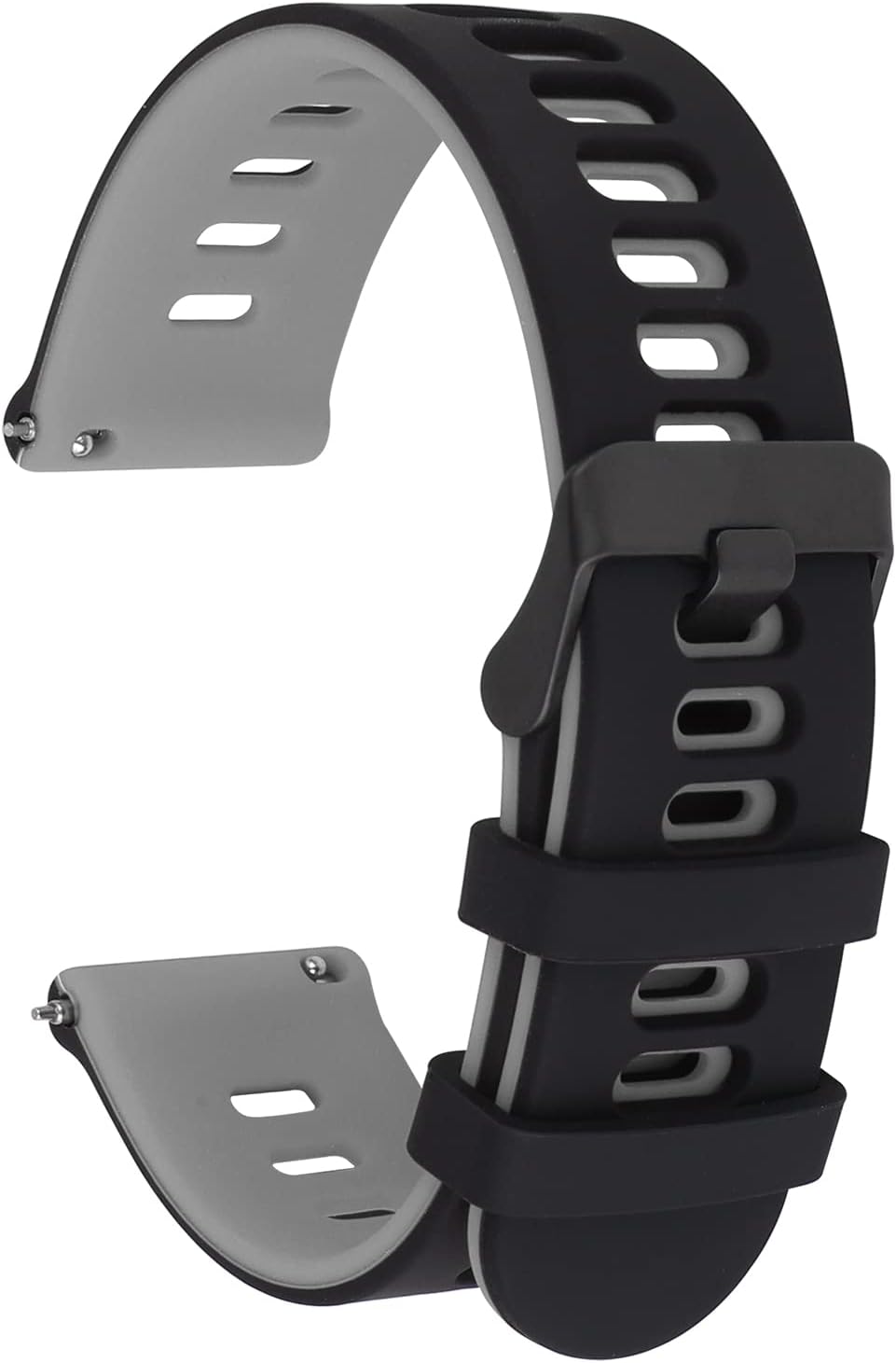 Cobee Silicone Rubber Watch Bands, Quick Release Sport Watch Replacement Straps, Universal Smart Watchband with Black Stainless Steel Buckle for Men Women