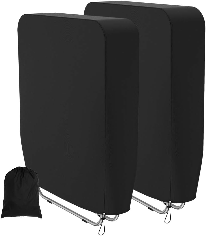 2pcs Outdoor Folding Recliner Chair Cover - Garden Zero Gravity Windproof Waterproof 190t Oxford Fabric Patio Sunbed Sun Lounger Cover with Storage Bag 82x93cm