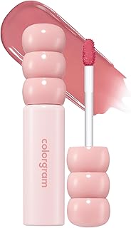 COLORGRAM Fruity Glass Tint 14 Sulky Lychee, Long-Lasting Glossy Lip Tint, Korean Beauty Lip Gloss Tint, Geek Nude Series