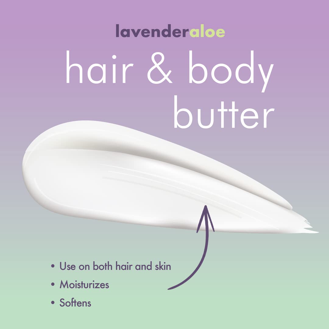 EDEN BodyWorks Lavender Aloe Hair + Body Butter (16 oz) - Natural Moisturizer - Hydrate, Calm and Soothe Hair & Skin