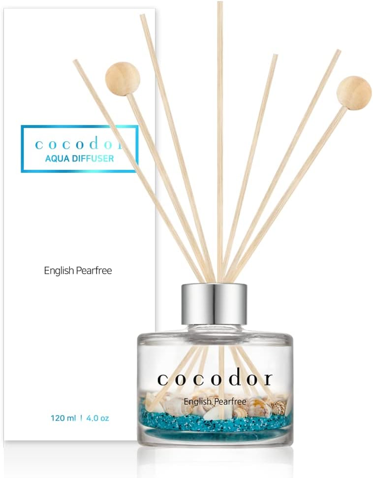COCODOR Aqua Reed Diffuser/English Pearfree, 4.05oz(120ml) /1 Pack, Birthday, Wedding Gift, Home & Office Decor Aromatherapy Diffuser Oil Gift Set