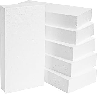 Juvale 6 Pack Rectangle Foam Blocks for Crafts, Floral Arrangements, DIY School Projects (12 x 6 x 2 In)