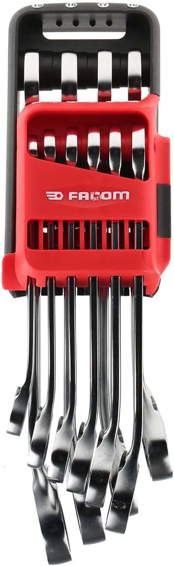 Facom 467B. JP10聽Ratchet Combination Spanner Metric with Imperial Set, Silver, Set of 10聽Pieces