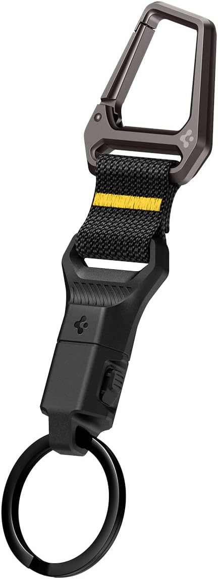 Spigen Life Carabiner with Magnetic Key Holder, Detachable Key Organizer, Quick Release Keychain, Key Chains for Car keys and House Keys - Black