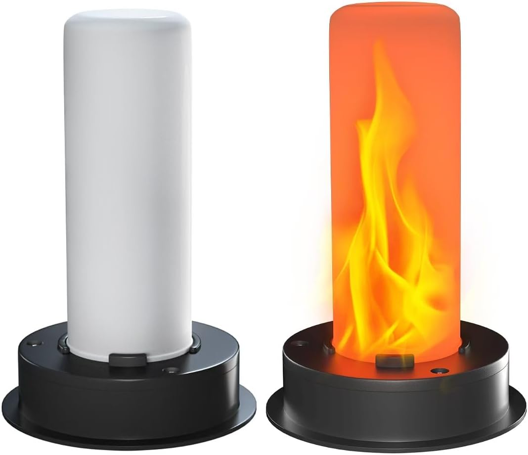 2 Pack Replacement Solar Light Tops with Flickering Flame,Waterproof Outdoor Solar Light Parts for Lantern (Top Size 3.35 inch, Bottom Size 2.87 inch),Hot Air Balloon Lanterns Replacement Kit